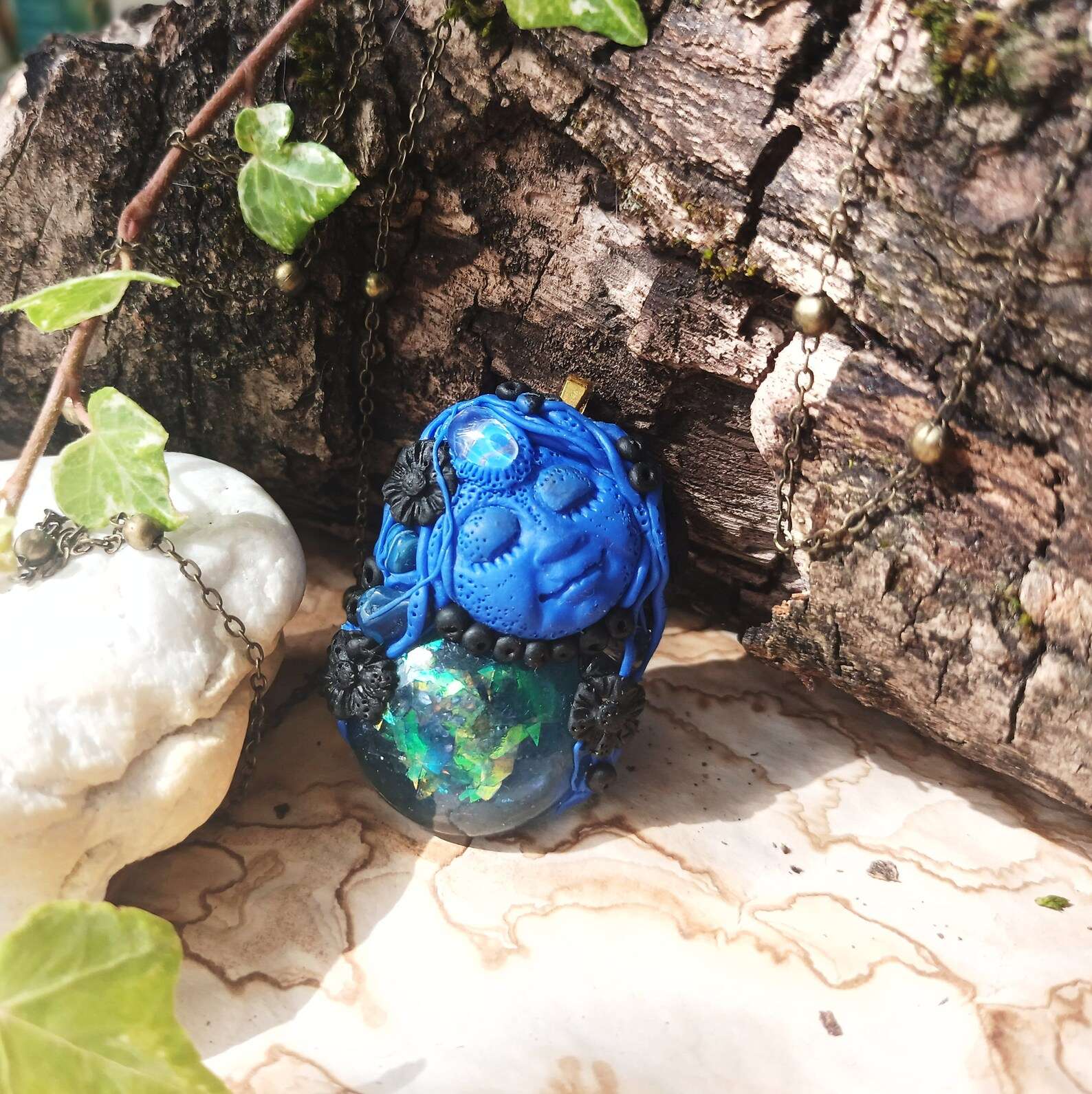 Handcrafted folk art, home decor, jewelry, wood burning, resin crafts, enchanted forest-inspired pieces, lamps, paintings, sculptures